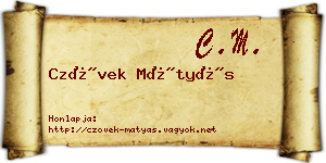 Czövek Mátyás névjegykártya