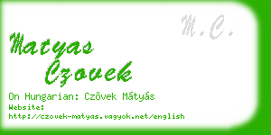 matyas czovek business card